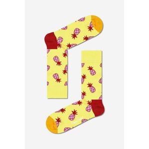 Ponožky Happy Socks žlutá barva, Pineapple PNA01-2200