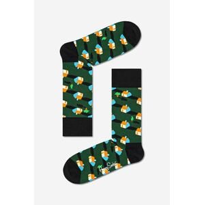 Ponožky Happy Socks Neighbours zelená barva, NHB01-7500