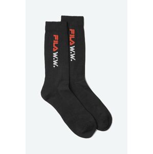 Ponožky Wood Wood Fila x Wood Wood Unisex Dean Socks černá barva, 688585.A296-BLACK