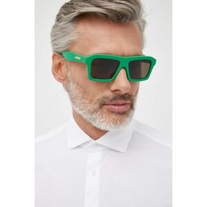 Sluneční brýle Bottega Veneta pánské, zelená barva