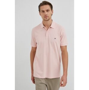 Polo tričko Selected Homme pánské, růžová barva, hladké