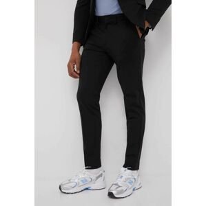 Kalhoty Premium by Jack&Jones pánské, černá barva, přiléhavé