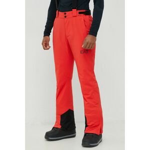 Lyžařské kalhoty EA7 Emporio Armani pánské, červená barva