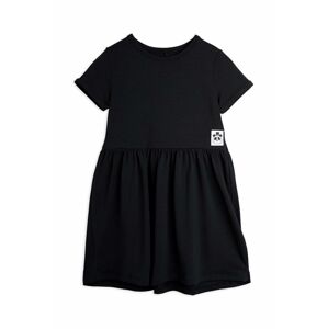 Dívčí šaty Mini Rodini černá barva, mini, áčková
