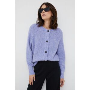 Vlněný svetr Selected Femme dámský, fialová barva, lehký