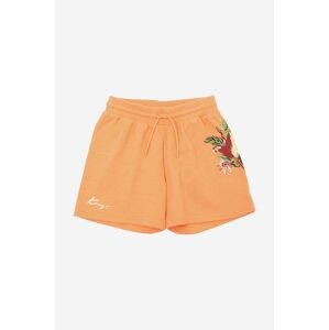 Dětské kraťasy Kenzo Kids oranžová barva, nastavitelný pas