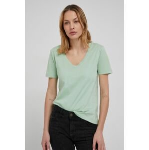 Bavlněné tričko JDY zelená barva