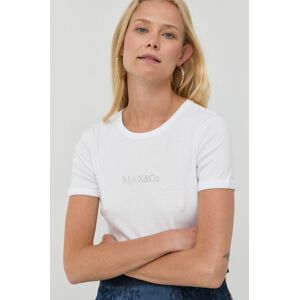 Bavlněné tričko MAX&Co. bílá barva