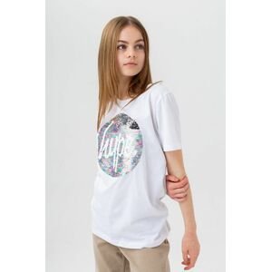 Dětské bavlněné tričko Hype bílá barva