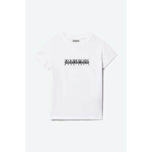 Dětské bavlněné tričko Napapijri S-Box Ss bílá barva