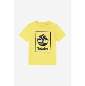 Dětské bavlněné tričko Timberland žlutá barva, s potiskem