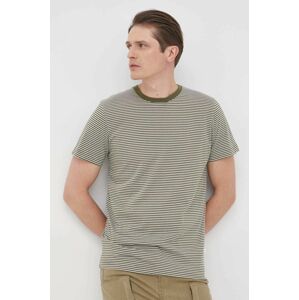 Bavlněné tričko Selected Homme zelená barva, vzorovaný