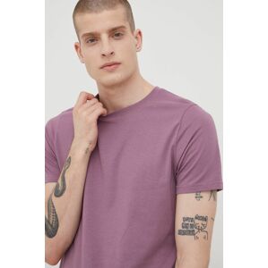 Bavlněné tričko Solid fialová barva