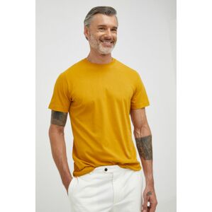 Bavlněné tričko Selected Homme žlutá barva