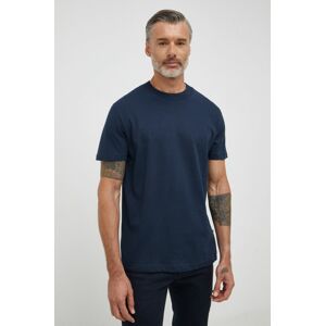 Bavlněné tričko Selected Homme tmavomodrá barva