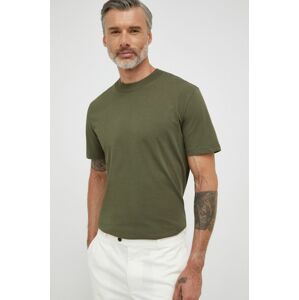 Bavlněné tričko Selected Homme zelená barva