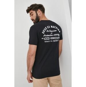 Bavlněné tričko Deus Ex Machina černá barva