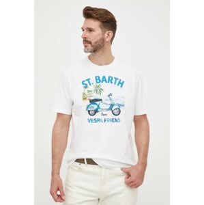Bavlněné tričko MC2 Saint Barth bílá barva, s potiskem