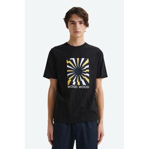 Bavlněné tričko Wood Wood Sami Lightening T-shirt černá barva, s potiskem, 12135713.2491-BLACK