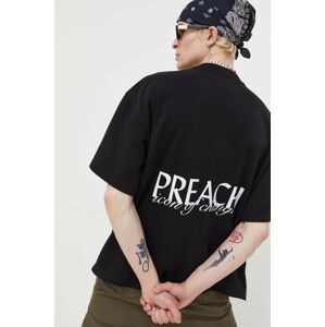 Bavlněné tričko Preach černá barva