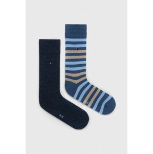 Ponožky Tommy Hilfiger 2-pack pánské, tmavomodrá barva