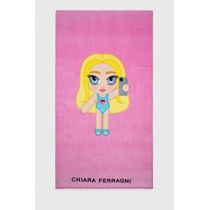Ručník Chiara Ferragni růžová barva