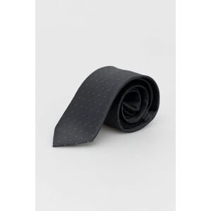 Hedvábná kravata Calvin Klein šedá barva