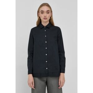 Košile Stefanel dámská, černá barva, regular, s klasickým límcem