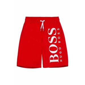 Dětské plavkové šortky Boss červená barva
