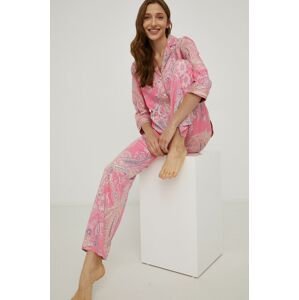 Pyžamo Lauren Ralph Lauren dámské, růžová barva