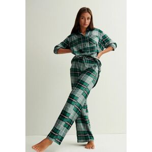 Pyžamové kalhoty Undiz dámské, zelená barva