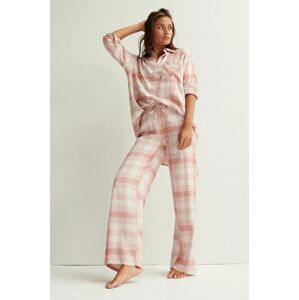 Pyžamové kalhoty Undiz dámské, růžová barva