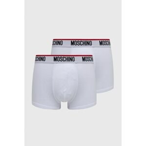 Boxerky Moschino Underwear pánské, bílá barva