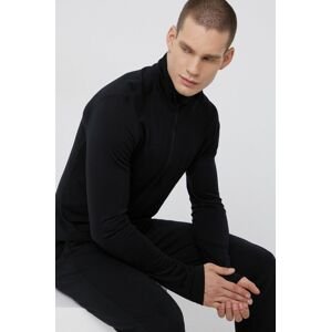 Vlněné tričko s dlouhým rukávem Icebreaker černá barva