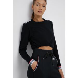 Tričko s dlouhým rukávem Moschino Underwear dámské, černá barva