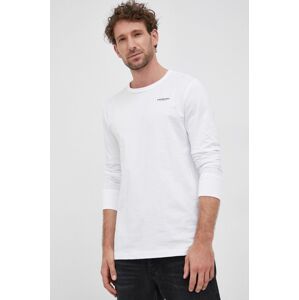 Bavlněné tričko s dlouhým rukávem G-Star Raw bílá barva, s aplikací