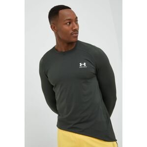 Tréninkové tričko s dlouhým rukávem Under Armour zelená barva, 1361506-001