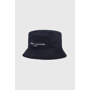 Oboustranný klobouk Tommy Hilfiger tmavomodrá barva, bavlněný