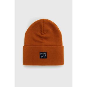 Čepice Wrangler oranžová barva, z tenké pleteniny