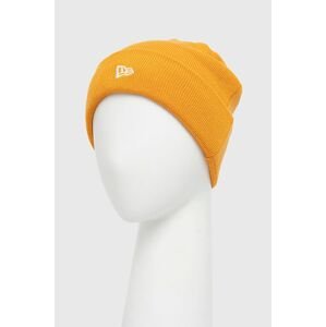 Čepice New Era oranžová barva, z husté pleteniny, 60141764-MEDORANGE