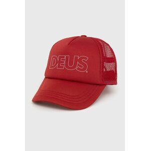 Čepice Deus Ex Machina červená barva, s potiskem