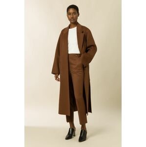 Kabát Ivy & Oak dámský, hnědá barva, přechodný, dvouřadový