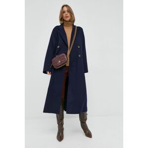 Kabát Ivy & Oak dámský, tmavomodrá barva, přechodný, dvouřadový