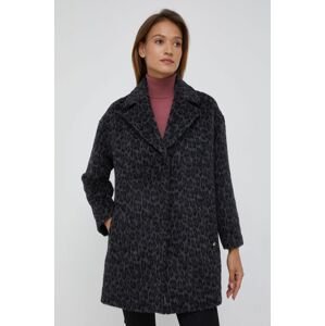 Vlněný kabát Pennyblack šedá barva, přechodný, oversize