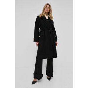 Vlněný kabát Elisabetta Franchi černá barva, přechodný