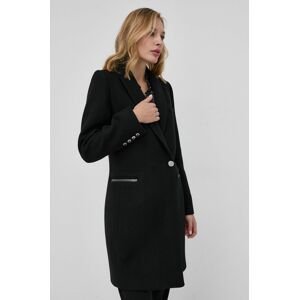 Vlněný kabát Morgan černá barva, přechodný