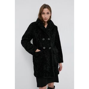 Kabát Morgan dámský, černá barva, přechodný, dvouřadový