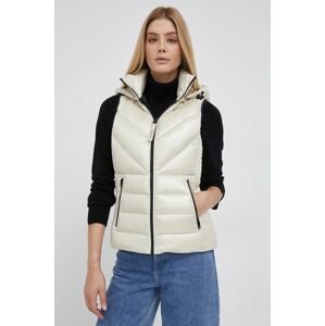 Péřová vesta Calvin Klein dámská, krémová barva, zimní