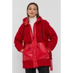 Péřová bunda After Label červená barva, zimní