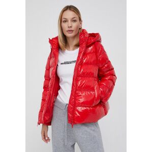 Péřová bunda Hetrego dámská, červená barva, zimní